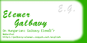 elemer galbavy business card